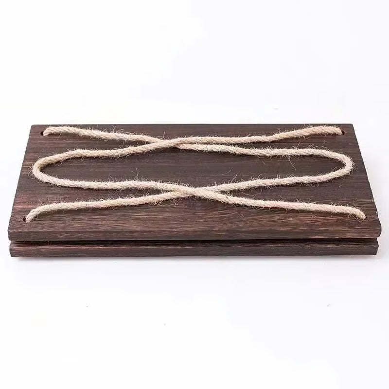 Wooden Hanging Plant Shelf with Hemp Rope Floating Wall Mounted Tray for Home, Garden, and Living Room Decoration