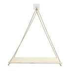 Wooden Hanging Plant Shelf with Hemp Rope Floating Wall Mounted Tray for Home, Garden, and Living Room Decoration
