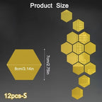 12Pcs Hexagon Acrylic Mirror 3D Wall Sticker for Living Room and Home Decoration