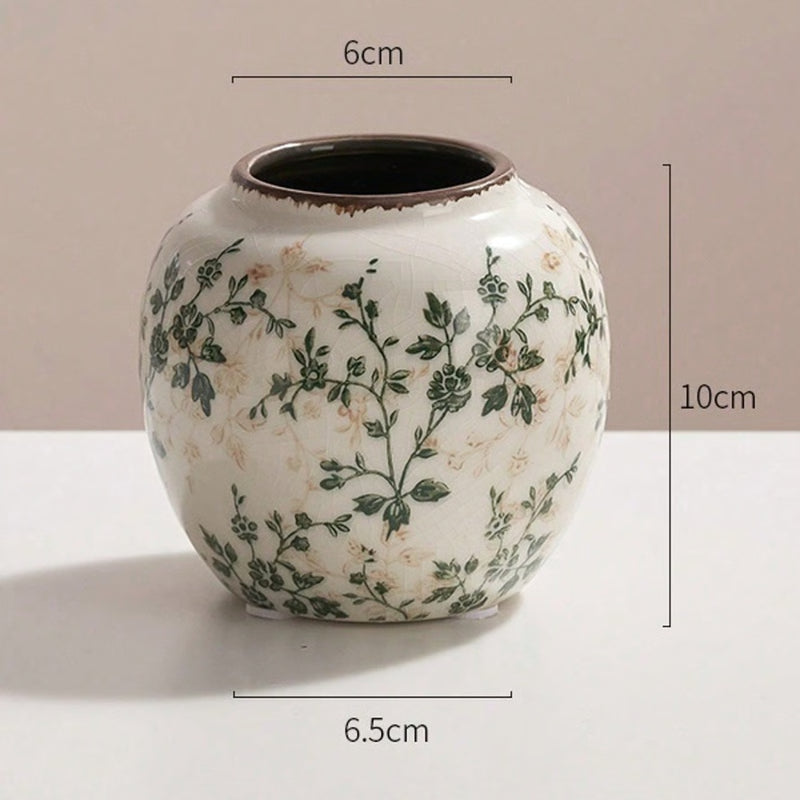 Art Ceramic Vase, Handmade Ice Crackle Vase, Home Decoration for Living Rooms and Offices, Fresh or Dry Flower