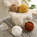 Knotted Ball Decorative Cushion, High End Throw Pillow for Living Room, Lamb Fleece Sofa Bed Decor