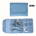 16 Piece Professional Manicure and Pedicure Nail Care Set with Travel Case