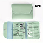 16 Piece Professional Manicure and Pedicure Nail Care Set with Travel Case