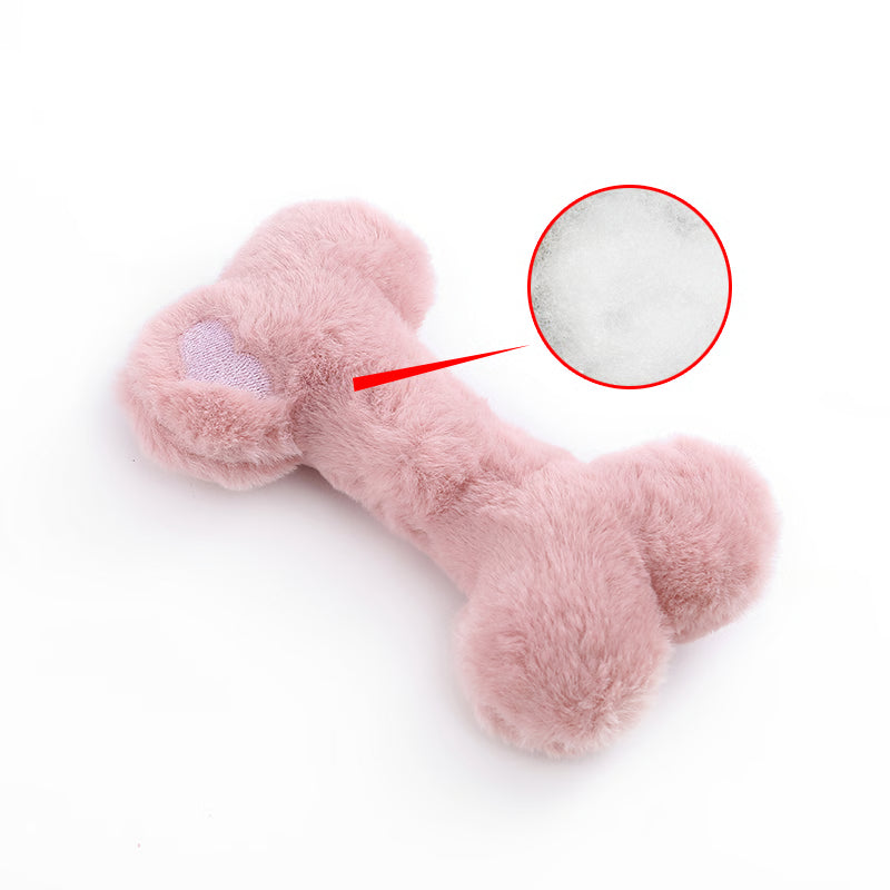 Grinding Teeth Cute Love Bone Plush Dog Toys, Interactive Pet Supplies