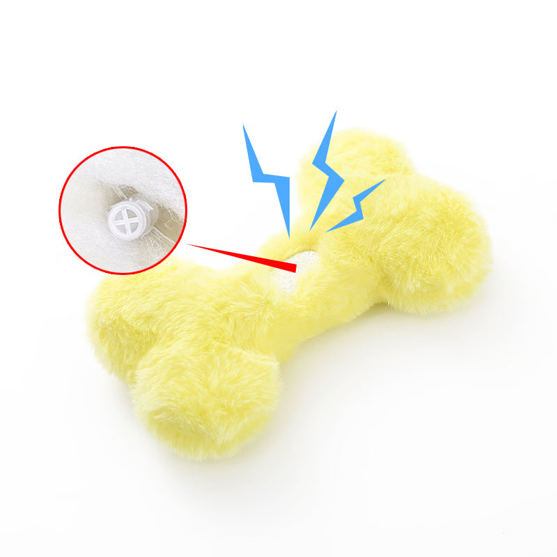 Grinding Teeth Cute Love Bone Plush Dog Toys, Interactive Pet Supplies