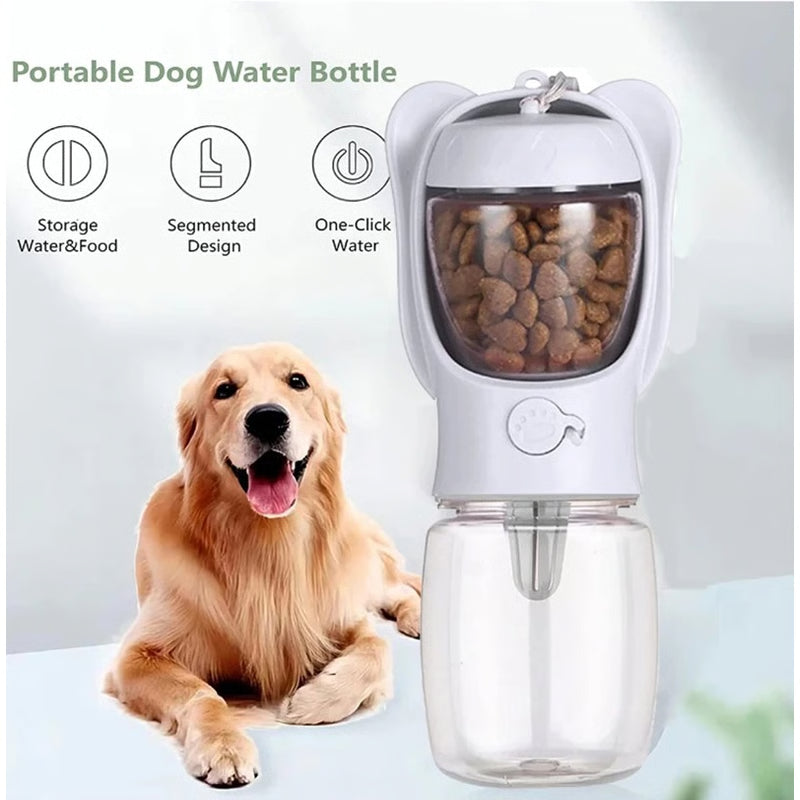 Portable Pet Water Bottle with Food and Water Storage Container for Travel Dogs Cats Pet Supplies