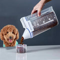 Plastic Cat Food Storage Tank with Measuring Cup, Moisture-proof Sealed Jar, Pet Supplies Container