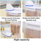 Plastic Cat Food Storage Tank with Measuring Cup, Moisture-proof Sealed Jar, Pet Supplies Container