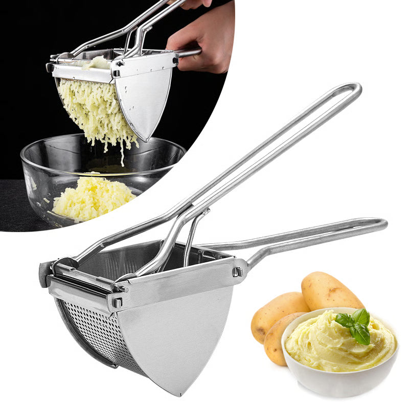 Heavy Duty Stainless Steel Potato Ricer, Vegetable Juicer, Masher for Baby Food and Kitchen Essentials