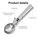 Stainless Steel Dual Purpose Ice Cream Scoop Multifunctional Fruit Scooper & Kitchen Essential for Smooth Serving